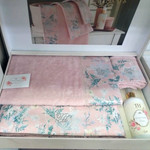 Подарочный набор полотенец для ванной 3 пр. Tivolyo Home HENA хлопковая махра, фото, фотография