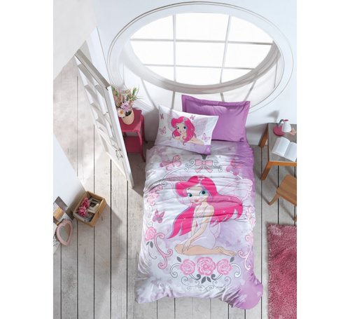 Постельное белье детское Cotton Box JUNIOR FAIRY хлопковый ранфорс лиловый 1,5 спальный, фото, фотография