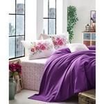 Постельное белье с покрывалом-пике Cotton Box GARDEN VIOLA хлопковый ранфорс фиолетовый 1,5 спальный, фото, фотография