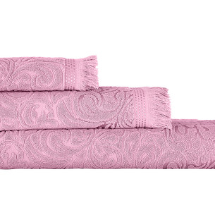 Полотенце для ванной Karna ESRA хлопковая махра розовый 90х150