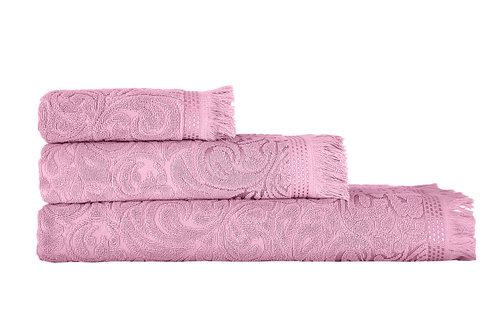Полотенце для ванной Karna ESRA хлопковая махра розовый 90х150, фото, фотография