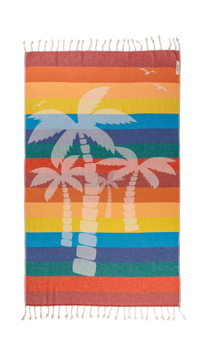 Полотенце пештемаль для пляжа, сауны, бани Begonville BAMBOO KAHALAI бамбук/хлопок party 100х180, фото, фотография