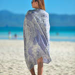 Полотенце пештемаль для пляжа, сауны, бани Begonville BAMBOO LACE бамбук/хлопок navy blue 100х180, фото, фотография