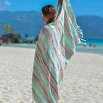 Полотенце пештемаль для пляжа, сауны, бани Begonville BAMBOO BRUSH бамбук/хлопок mint 100х180, фото, фотография