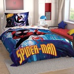 Детское постельное белье TAC SPIDERMAN INTO THE SPIDER VERSE хлопковый ранфорс 1,5 спальный, фото, фотография