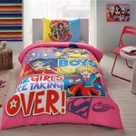 Детское постельное белье TAC SUPER HERO GIRLS хлопковый ранфорс 1,5 спальный, фото, фотография