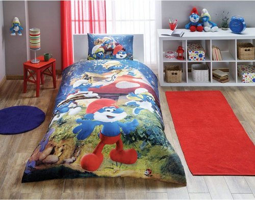 Детское постельное белье TAC SIRINLER THE LOST VILLAGE хлопковый ранфорс 1,5 спальный, фото, фотография