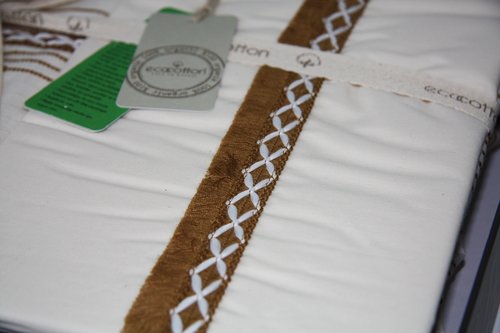 Постельное белье Ecocotton COLOSSAE органический хлопковый сатин делюкс горчичный евро, фото, фотография