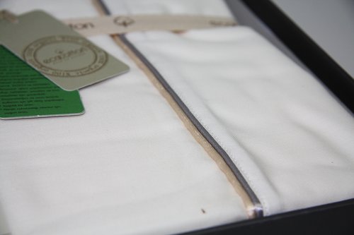 Постельное белье Ecocotton ALYA органический хлопковый сатин делюкс кремовый евро, фото, фотография