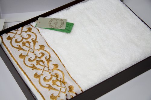Полотенце для ванной в подарочной упаковке Ecocotton SEHZADE органический хлопок кремовый 50х90, фото, фотография