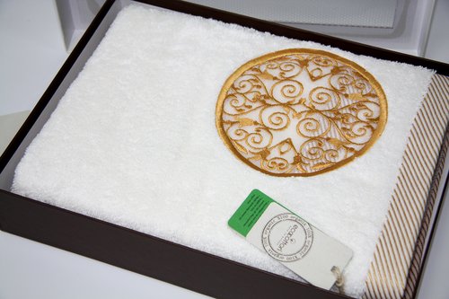 Полотенце для ванной в подарочной упаковке Ecocotton ARUS органический хлопок кремовый 80х150, фото, фотография