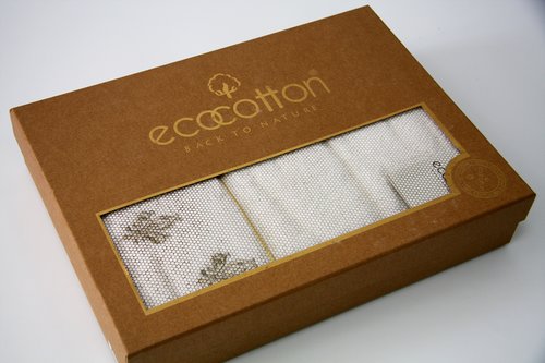 Полотенце для ванной в подарочной упаковке Ecocotton ASLISAH органический хлопок кремовый 80х150, фото, фотография