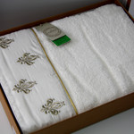Полотенце для ванной в подарочной упаковке Ecocotton ASLISAH органический хлопок кремовый 50х90, фото, фотография