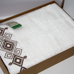 Полотенце для ванной в подарочной упаковке Ecocotton HAZAL органический хлопок кремовый 80х150, фото, фотография