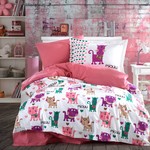 Детское подростковое постельне белье Hobby Home Collection MIOUU хлопковый поплин розовый 1,5 спальный, фото, фотография