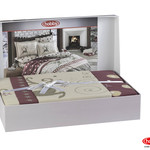 Постельное белье Hobby Home Collection LUDOVICA хлопковая фланель бордовый 1,5 спальный, фото, фотография