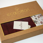 Полотенце для ванной в подарочной упаковке Ecocotton AYSIMA органический хлопок бордовый 50х90, фото, фотография