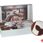 Постельное белье Hobby Home Collection VALENTINA хлопковая фланель коричневый 1,5 спальный, фото, фотография