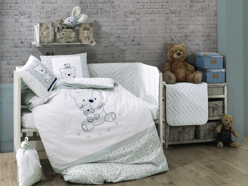 Детское постельное белье Hobby Home Collection BONITA хлопковый поплин минт, фото, фотография