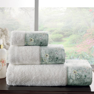 Подарочный набор полотенец для ванной 3 пр. + спрей Tivolyo Home POLINA хлопковая махра кремовый