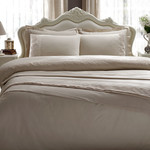 Постельное белье Tivolyo Home ALIANZ хлопковый сатин делюкс бежевый евро, фото, фотография