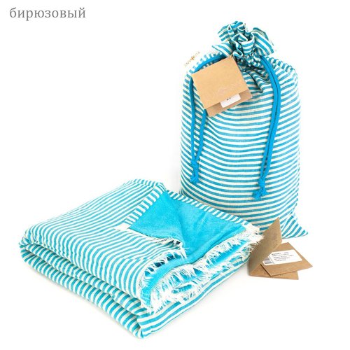 Полотенце-палантин пештемаль Buldans TRENDY хлопок бирюзовый 90х150, фото, фотография