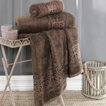 Полотенце для ванной Karna ARMOND бамбуковая махра коричневый 90х150, фото, фотография