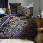 Постельное белье Issimo Home RANFORCE TEODORA хлопковый ранфорс синий, золотистый 1,5 спальный, фото, фотография