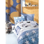 Постельное белье детское Cotton Box MODUS хлопковый ранфорс голубой 1,5 спальный, фото, фотография