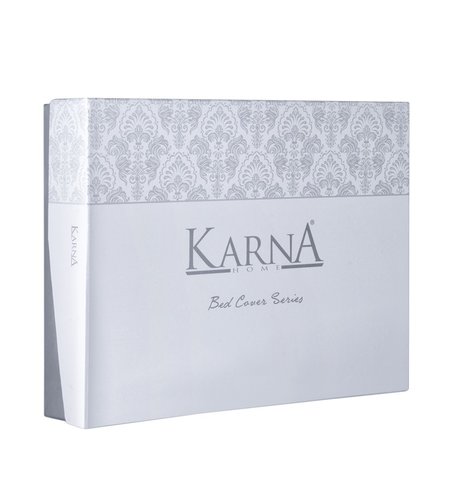 Покрывало Karna CORDENYA жаккард серый 250х270, фото, фотография
