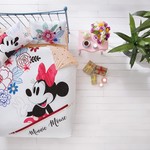 Детское постельное белье TAC MINNIE MOUSER WATERCOLOR хлопковый ранфорс евро, фото, фотография