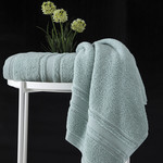 Полотенце для ванной Karna SERRA хлопковая махра зелёный 70х140, фото, фотография