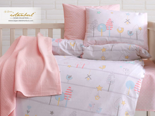 Постельное белье для новорожденных Istanbul Home Collection BIRDLY розовый, фото, фотография