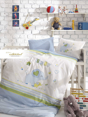 Постельное белье для новорожденных Istanbul Home Collection HAPPY синий, фото, фотография
