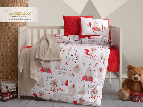 Постельное белье для новорожденных Istanbul Home Collection JUNGLE красный, фото, фотография