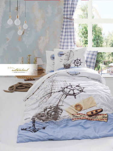 Детское постельное белье Istanbul Home Collection GENC RANFORCE NEW OCEAN хлопковый ранфорс 1,5 спальный, фото, фотография