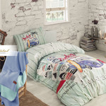 Детское постельное белье с пледом Istanbul Home Collection GENC RANFORCE SURFER хлопковый ранфорс 1,5 спальный, фото, фотография