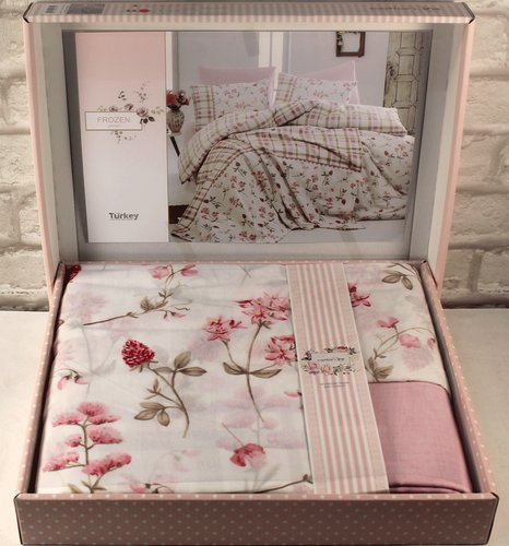 Постельное белье Istanbul Home Collection COTTON LIFE FROZEN ранфорс розовый 1,5 спальный, фото, фотография