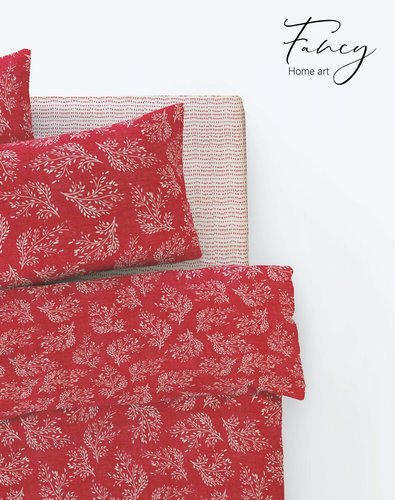 Постельное белье Istanbul Home Collection FANCY ALIZE ранфорс красный 1,5 спальный, фото, фотография