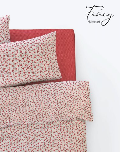 Постельное белье Istanbul Home Collection FANCY TIFFANY ранфорс красный 1,5 спальный, фото, фотография