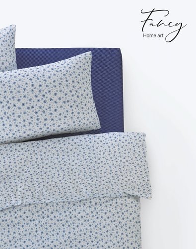 Постельное белье Istanbul Home Collection FANCY TIFFANY ранфорс синий 1,5 спальный, фото, фотография