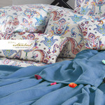 Постельное белье с покрывалом-пике Istanbul Home Collection UP STYLE хлопковый ранфорс синий евро, фото, фотография