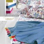 Постельное белье с покрывалом-пике Istanbul Home Collection UP STYLE хлопковый ранфорс синий евро, фото, фотография