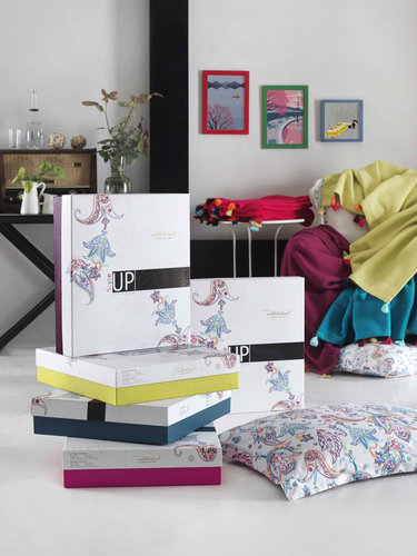 Постельное белье с покрывалом-пике Istanbul Home Collection UP STYLE хлопковый ранфорс синий евро, фото, фотография