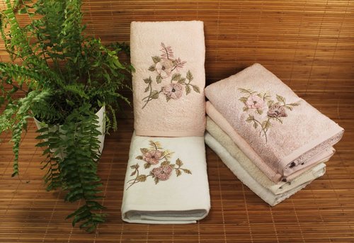 Набор полотенец для ванной 6 шт. Pupilla HAYAL бамбуковая махра 70х140, фото, фотография