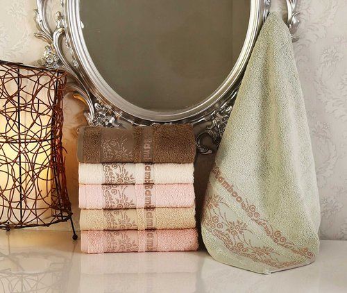 Набор полотенец для ванной 6 шт. Pupilla MICSOFT бамбуковая махра 50х90, фото, фотография