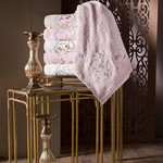 Полотенце для ванной в подарочной упаковке Pupilla ECE бамбуковая махра розовый 50х90, фото, фотография