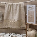 Полотенце для ванной в подарочной упаковке Pupilla INCI бамбуковая махра кофейный 50х90, фото, фотография