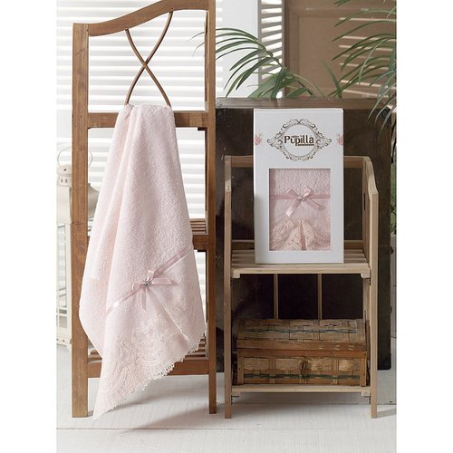 Полотенце для ванной в подарочной упаковке Pupilla VITA бамбуковая махра розовый 50х90, фото, фотография