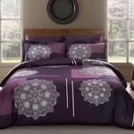 Постельное белье TAC DELUX MILLA хлопковый сатин deluxe фиолетовый евро, фото, фотография